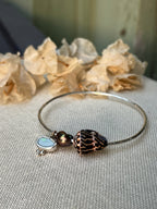 Sterling Opal x Tahitian Keshi Pearl x Chaldean Cone Shell Bangle