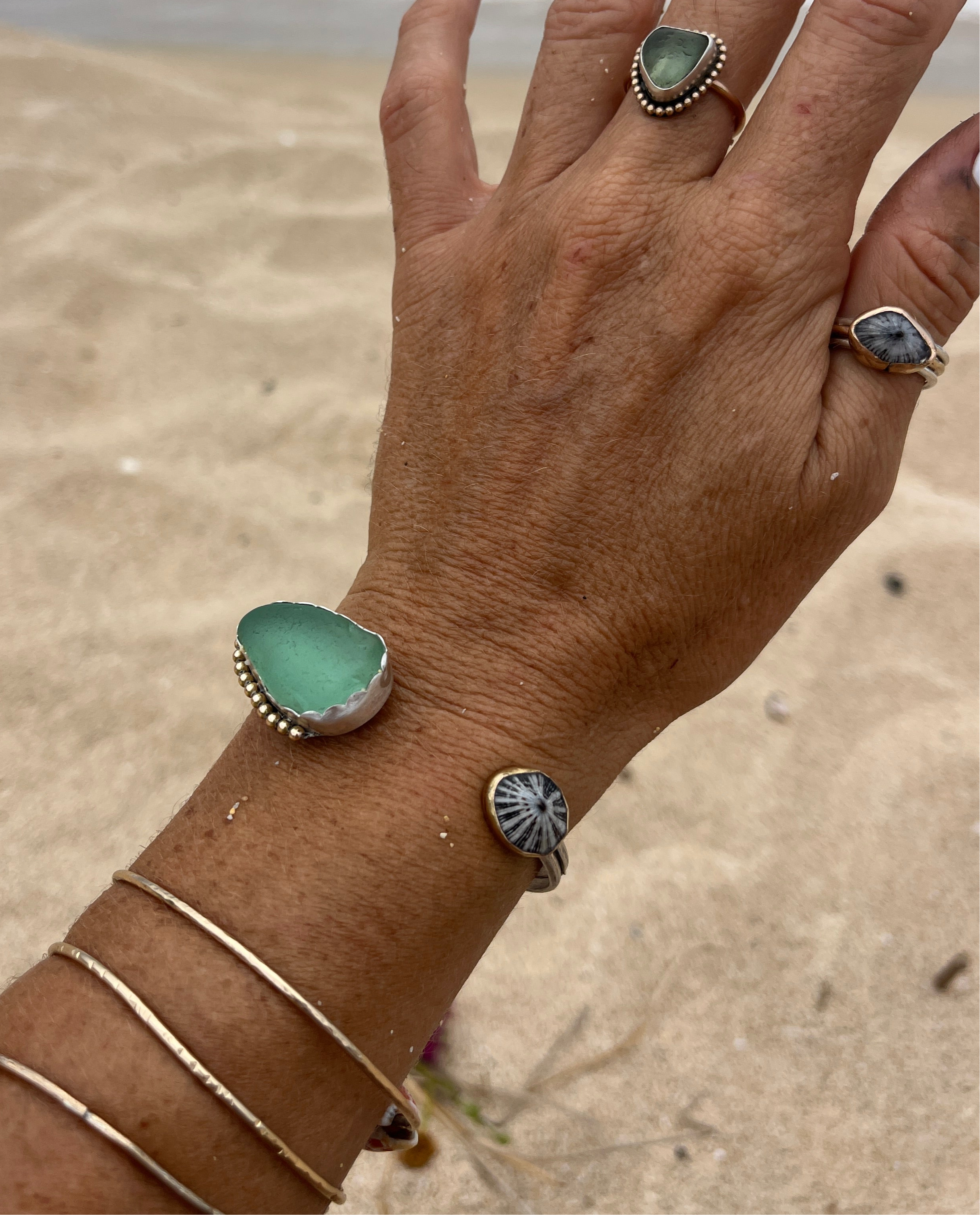 Bar Harbor Sea Glass Cuff