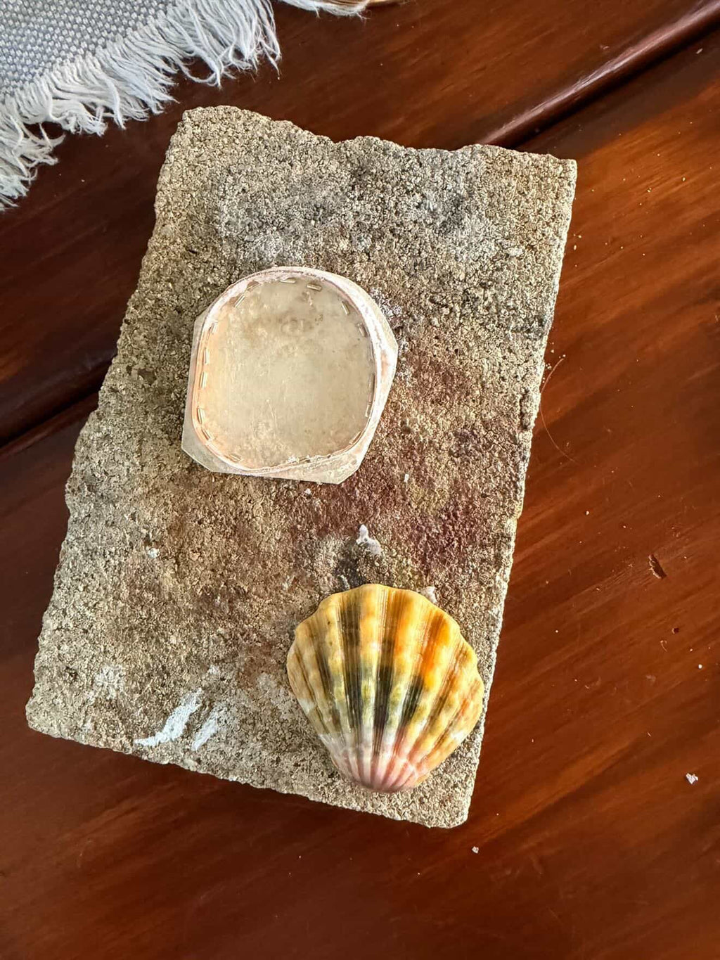 Sunrise Shell Bezel Cuff Specialty Workshop