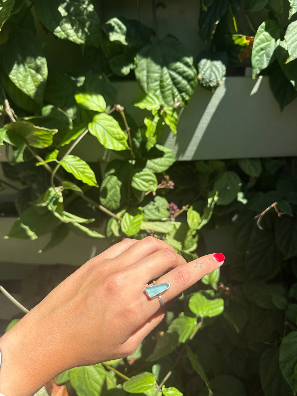 Blue Seaglass Ring RTS