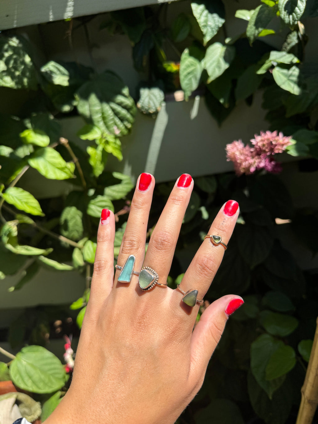 Blue Seaglass Ring RTS