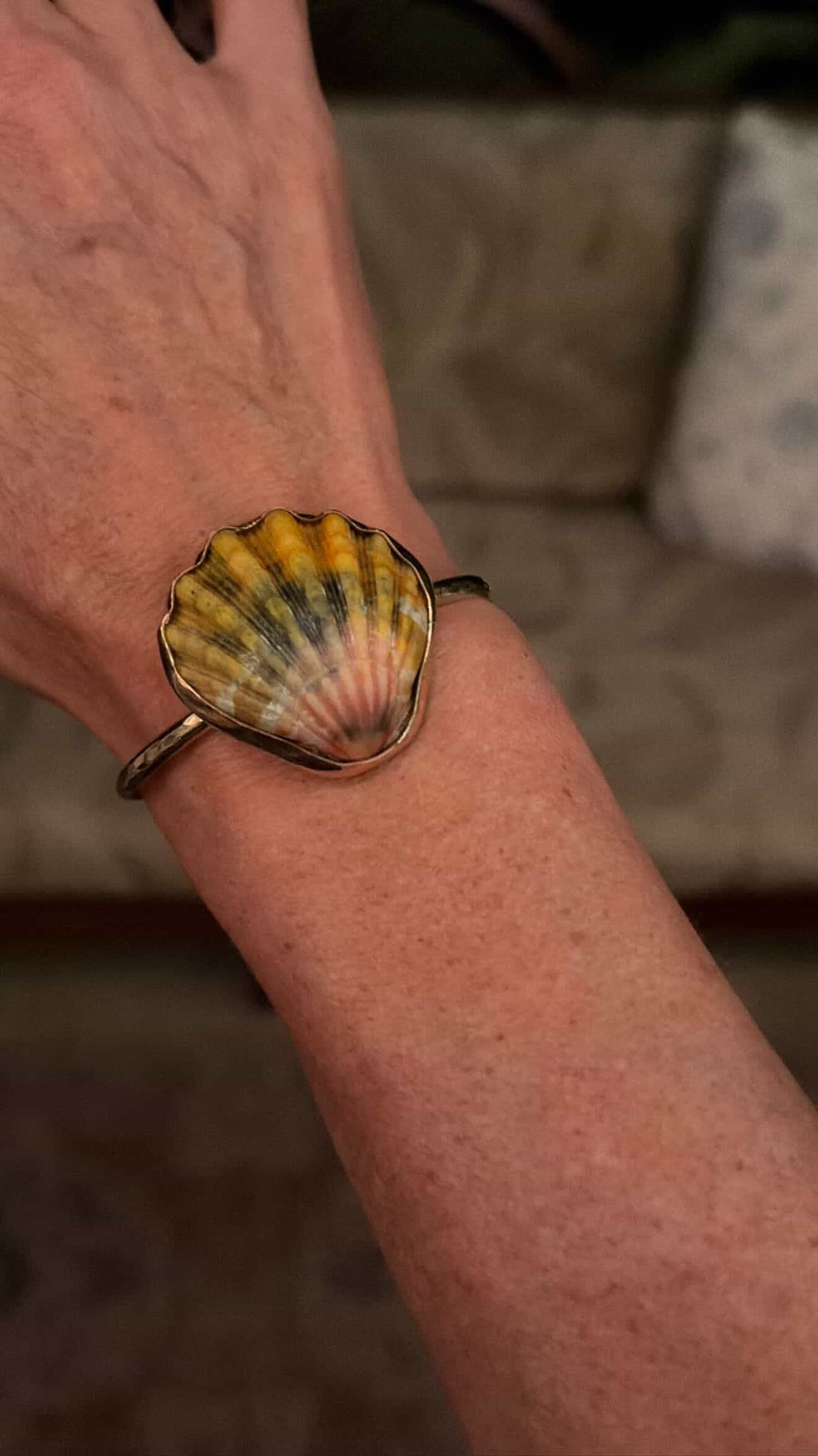 Sunrise Shell Bezel Cuff Specialty Workshop